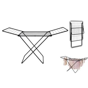 Imagem de Varal de Chão C/Abas Aço Reforçado Dobrável Maxi Preto Mor