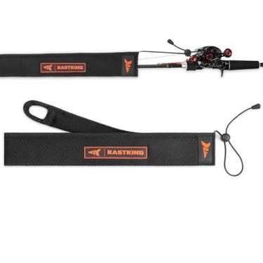 Imagem de KastKing Meias de vara MeshGuard, capas de vara de pesca de malha acolchoada grossa, capas de vara de pesca duráveis e respiráveis com laço para pendurar e cordão ajustável, serve para varas de