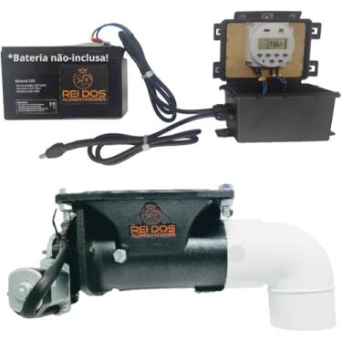 Imagem de Alimentador Automático Mecanismo Dosador de Ração com Timer 12V para Bateria 12V, ideal para uso em Ceva, para Cachorro Cavalo Bovino Ovelha Carneiro Cabrito Porco Galinha Pato Coelho Peixe