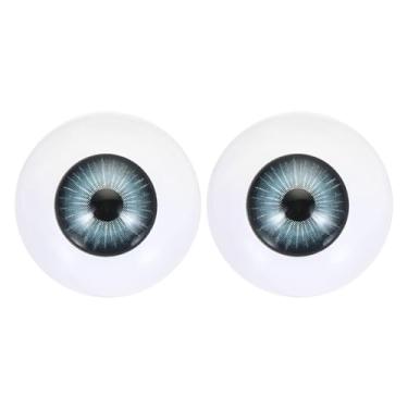 Imagem de PATIKIL Olhos de boneca de 24 mm, 1 par de olhos de acrílico realistas de plástico para bonecas, máscaras, adereços de Halloween, artesanato, azul e cinza