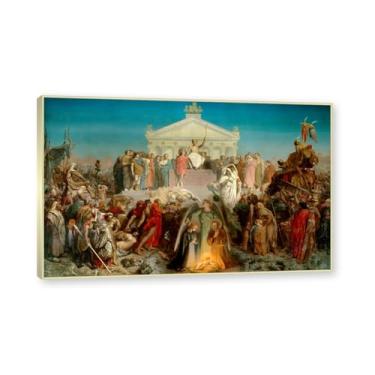 Imagem de NHLDZYH Moldura de champanhe. Pinturas a óleo famosas, (sem título 25) de Jean Leon Gerome, reprodução impressa em tela, arte de cenário para decoração de sala de estar. 40 x 64 cm - 15,8 x 25,1 pol