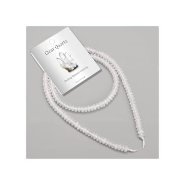 Imagem de GolbalJew 1 fio 2 * contas Rondelle de 4 mm para fazer joias, contas de pedra natural, quartzo transparente, espaçador, plano, espaçador, abaco, pedra preciosa, miçanga para pulseira DIY, colar