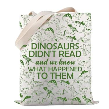 Imagem de PWHAOO Dinossauros Didn't Read And We Know What Happened To Them Sacola Dinossauro Ler Presente Bibliotecário Presente, Bolsa Dinosaurs Didn't Read