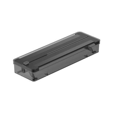 Imagem de Porta Rolo Duplo Organizador Cortador Papel Alumínio Preto - OU, Preto