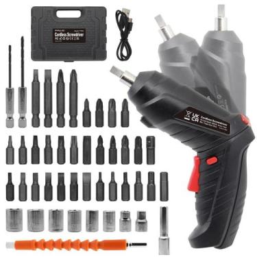 Imagem de Chave de fenda elétrica sem fio MYMULIKE 3.6V com 47 peças de acessóri