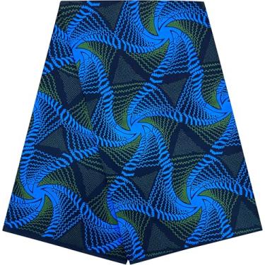 Imagem de Shenbolen Tecido de cera africana 6 jardas Ankara Print Tecido de algodão para vestido de festa (B8)