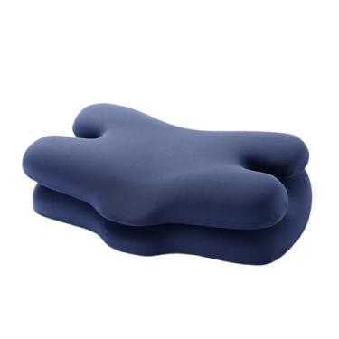 Imagem de Llazsybz Travesseiro Cervical para Apoio Do Pescoço E Ombros, Contornado, Confortável E Ergonômico para Quem Dorme de Lado Ou de Bruços, Pano de Ioga Azul, Tamanho real