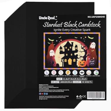 Imagem de Cartão preto Stardust com 40 folhas – 21 x 28 cm, capa dupla face, papel para impressora de 29,5 kg, perfeito para álbuns, artesanato, cartões de visita 180 g/m² UAP25BK040