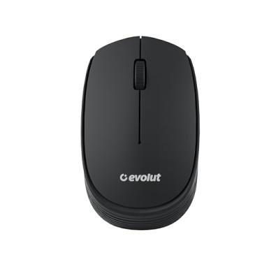 Imagem de Mouse Sem Fio EO-150, Preto, 1200 DPI, 3 Botões, Sensor Óptico, Alcance 10m, Bateria AA