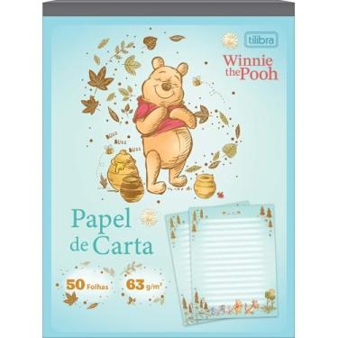Imagem de Papel de Carta Ursinho Pooh TILIBRA - 50 Folhas (Azul)