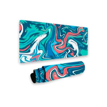 Imagem de Mouse Pad Gamer Profissional Antiderrapante Games 90x40cm Abstrato (Verde)