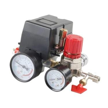 Imagem de L33A_Air Compressor Pressure Switch W/Valve Control Regulators Gauge 90-120PSI 4 Port Safety Valve Air