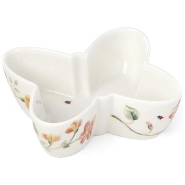Imagem de Tigela Elegante e Sofisticada com Tema de Borboleta, Formato Redondo e Material Porcelana, LENOX 885606, Branca Colorida