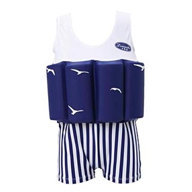 Imagem de Roupa de banho flutuante para bebês infantis, flutuante, peça única, flutuabilidade para meninas e meninos de 1 a 10 anos, Branco, 2-3 Anos