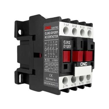 Imagem de Contator trifásico tripolar cjx2-d1201 220v 12a - CNC