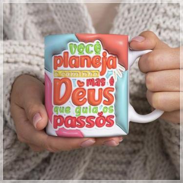 Imagem de Caneca Estampada Deus Guia Seus Passos - 325ml - Amo Canecas