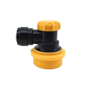 Imagem de Conector Corney Keg, Duotight 6,35 mm (1/4") X Ball Lock Disconnect (Preto + Amarelo/Líquido) para Equipamentos de Fabricação de Cerveja