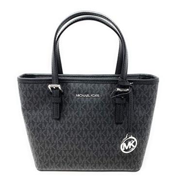 Imagem de Michael Kors Bolsa feminina XS Carry All Jet Set, PVC preto, X-Small