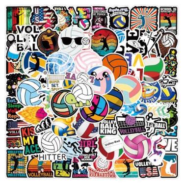 Imagem de 100PCS Volleyball Stickers for Scrapbooking Vinyl Waterproof Stickers for Water Bottle Laptop Skateboard Guitar Perfect for Volleyball Team Lovers Kids Teens Christmas Stocking Stuffers for Boys Girls