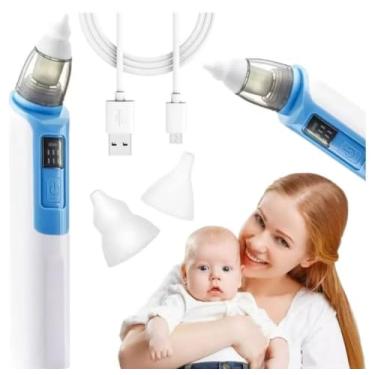 Imagem de Aspirador Nasal Elétrico Infantil, 6 Velocidades, Recarregável USB, Limpeza de Nariz e Ouvido