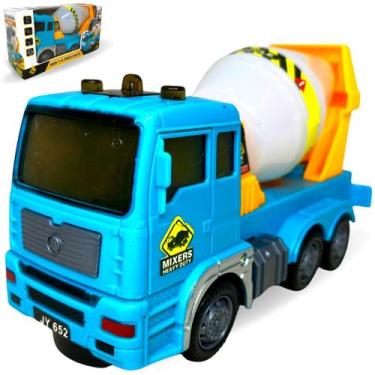 Imagem de Caminhão Betoneira Brinquedo Realista Com Som Luz Bate Volta - Europio
