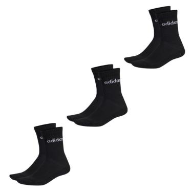 Imagem de Kit 3 Pares de Meias Adidas Linear Crew Cano Alto Unissex