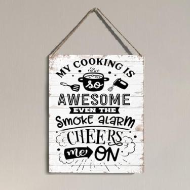Imagem de Decoração de parede de cozinha engraçada placas de parede retrô para cozinha doméstica, loja de sobremesas, decoração de padaria, presente de inauguração de casa novo para mulheres, homens, chefes de