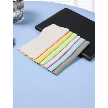 Imagem de Pacote com 6 panos de limpeza de óculos, pano de limpeza de tela, veludo dupla face extra grosso, macio e denso, compatível com lentes de câmera, celular, tablet, TV, monitor de computador, tela de