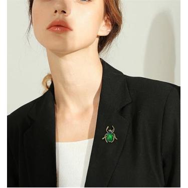 Imagem de Broche de besouro de inseto esmaltado para mulheres e homens dourado moda criativa abelha animal broches alfinetes de lapela acessórios de vestido delicado joias de festa de aniversário, Medium, Zinco