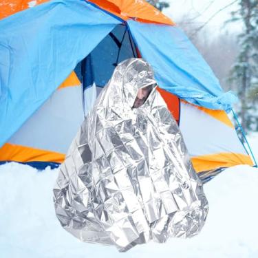 Imagem de Cobertor de Emergência Película de Alumínio Refletivo, Térmico de Sobrevivência, Cobertor para Camping, Caminhadas, Ao Ar Livre, Capa Térmica Impermeável, Prateado