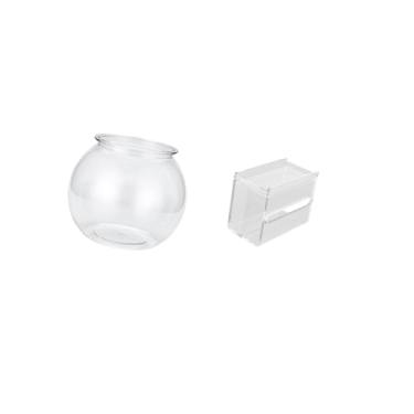 Imagem de Fenteer Vaso de Acrílico Transparente para Aquário, para Quarto E Sala de Estar, com Suporte Moderno para Papel de Seda Montado Na Parede