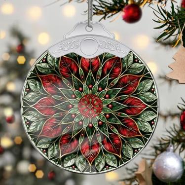 Imagem de Enfeites de Natal, flores de cristal, enfeites de árvore de Natal feitos à mão, decoração de carro e casa - presentes de Natal, decoração de artesanato em acrílico, ideias de troca de presentes para