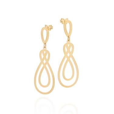 Imagem de Brinco Rommanel Maxi Pêndulo Banhado A Ouro 18k 527570