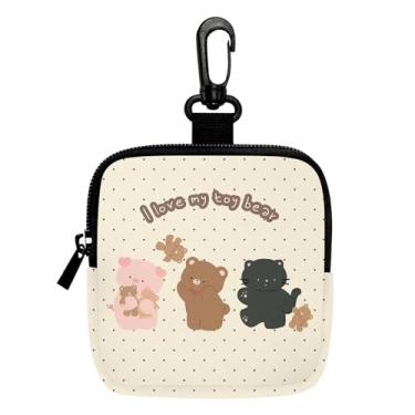 Imagem de Porta-chaves mini porta-moedas, bolsa multifuncional para chaves, moedas, fone de ouvido, batom, porta-cartões, organizador de cabos de dados, bolsa com zíper, bolsa de animais fofos, acessórios