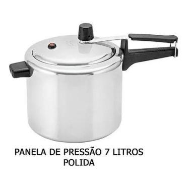 Imagem de Panela De Pressão Alumínio 7L Roque Polida Fechamento Interno
