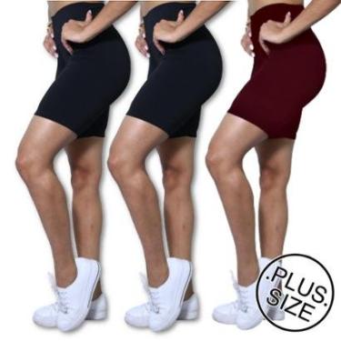 Imagem de Kit 3 Bermudas Plus Size Heide Ribeiro Silver Fitness-Feminino
