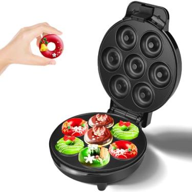 Imagem de DSP Mini donut Maker – Antiaderente, máquina de rosquinha elétrica de toque frio para mini donuts - perfeita para café da manhã, lanches e sobremesas (preto, 7 donuts)