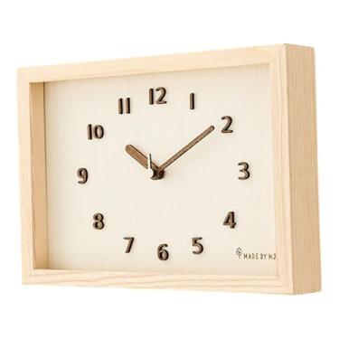 Imagem de Ｂｅｓｇａ Relógio de parede para decoração de casa, números fáceis, ornamento, relógio de mesa silencioso para escola, presente de inauguração, cozinha, Cor de Madeira