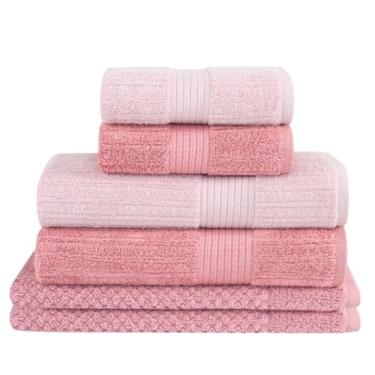 Imagem de Buddemeyer, Jogo Toalha de Banho Buddemeyer 6 Peças Luxo Fio Penteado Premium Alta Absorção Cor:Rosa C. 3137 e Rosa E. 1997