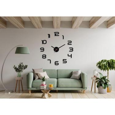 Imagem de Relógio Parede Grande 3D Luxo Adesivo Decoração Escritório