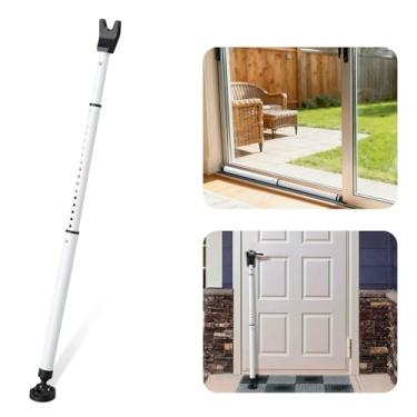 Imagem de Barra de segurança 2 em 1 para portas e janelas, barra de segurança de porta deslizante ajustável, barra de segurança de portas portáteis para apartamentos, pátio, casa, hotel, batente de porta