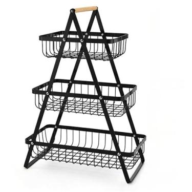 Imagem de Cesta De Frutas Para Mesa - Cesta Para Armazenamento De Frutas E Legumes(Fruteira-3 Andares //33x47cm)