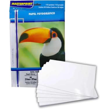 Imagem de Kit 6 Pacote Papel Ftografico Glossy A4 115 gr - Masterprint