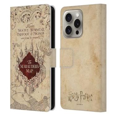 Imagem de Head Case Designs Capa carteira de couro oficialmente licenciada por Harry Potter O Mapa do Maroto, Prisioneiro de Azkaban II, compatível com Apple iPhone 16 Pro