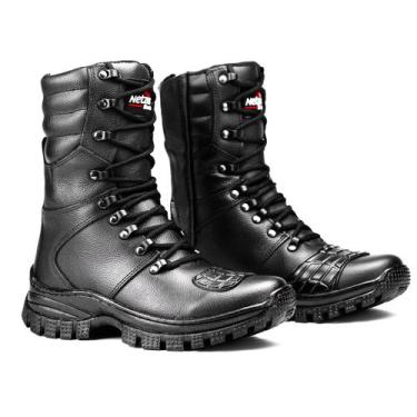 Imagem de Bota Masculina Couro Cano Médio Cadarço Zíper Tratorada Conforto - Fer