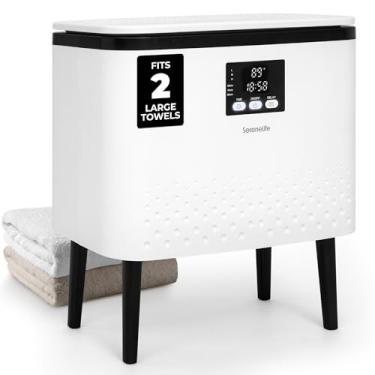 Imagem de SereneLife Balde de aquecedor de toalha retangular – Aquecedor de toalha quente de grande capacidade de 20L para banheiro, banheira de aço inoxidável, operação com um toque, desligamento automático