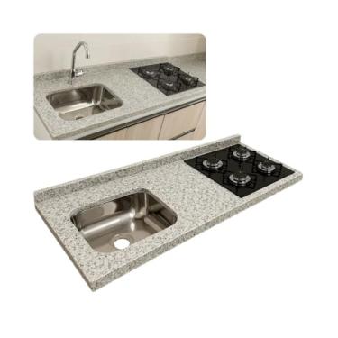 Imagem de Pia Cozinha Granito Portinari 150cm Espaço Cooktop e Cuba