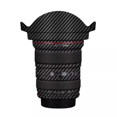 Imagem de Adesivo para câmera EF 17-40 4 com tampa de lente antiarranhões para Canon EF 17-40 mm F4 Adesivo de película protetora (fibra de carbono preto)
