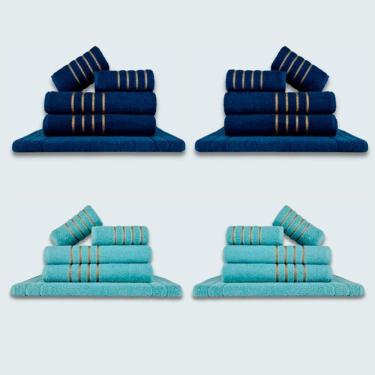 Imagem de Jogo De Toalhas 20 P?s Cole??o Montreal 100% Algod?o Az+vd