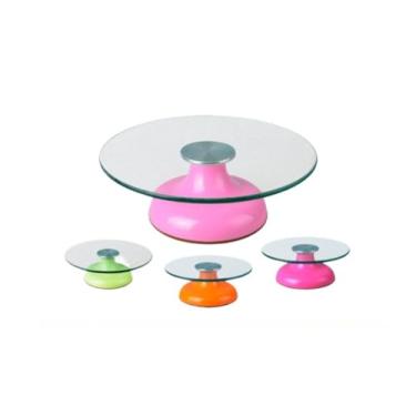 Imagem de Bailarina para Confeitaria em Vidro 30cm - Mesa Giratória Profissional com 8mm de Espessura para Decorar Bolos com Seguranca(APENAS BAILA)